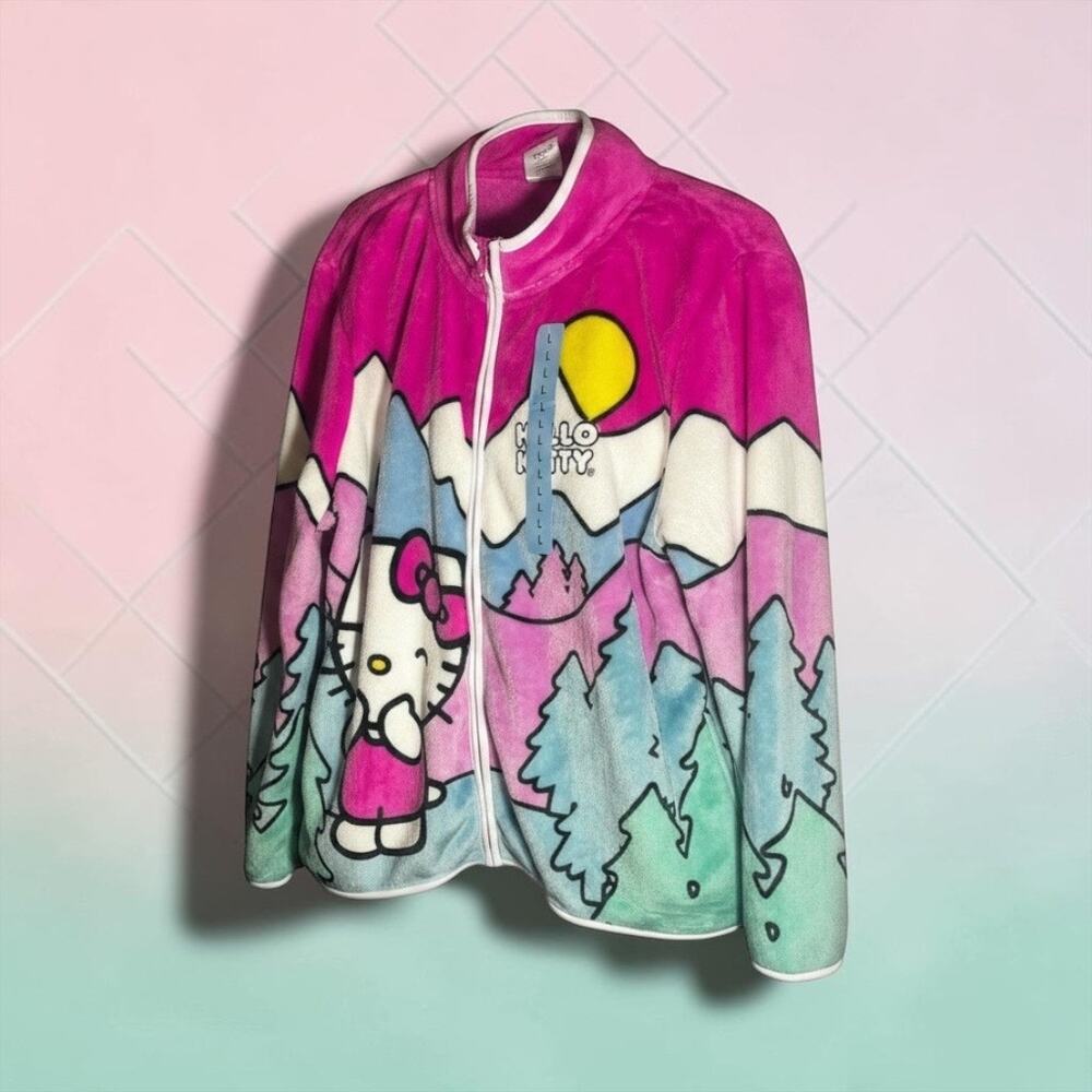 Hello Kitty Women's Character Scenic Mountain Jacket NWT Lightweight Full Zip Lg